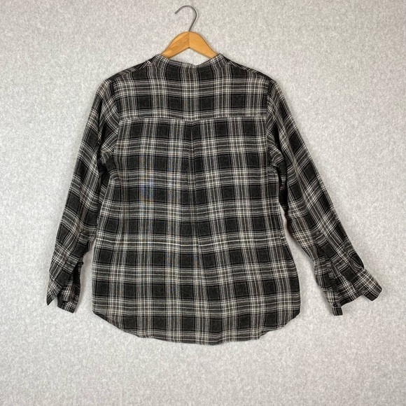 Madewell Womens Popover Top Black and White Size Sm - Picture 2 of 9